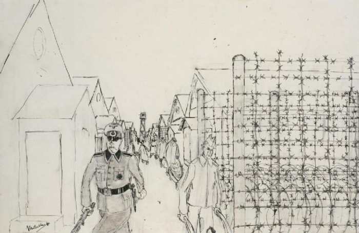 Exterior of a German Prison Camp, 1941