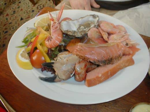This seafood platter was served up to me in the Port Charlotte Hotel on the Isle of Islay, off the West Coast of Scotland, when I visited for a pub lunch