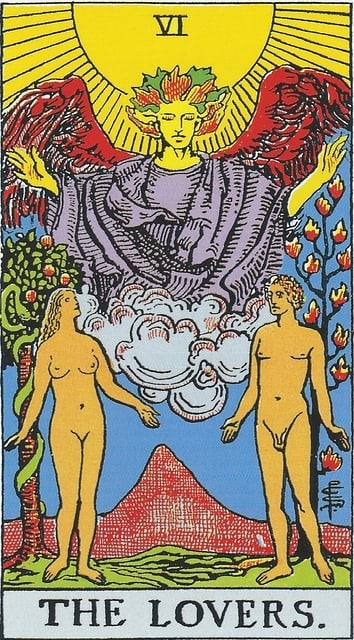 Everyone loves The Lovers card. Upright, it means spiritual balance and total honesty in a relationship. Isn't that the real definition of love? In a business, health, household, or money reading, this card shows divine favor.