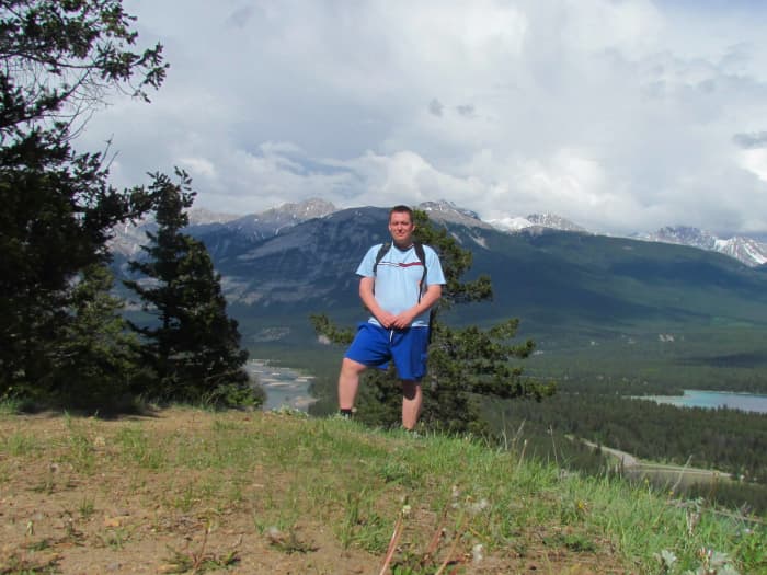 A goal of getting to a scenic viewpoint can be a motivating factor (picture is from Jasper National Park).