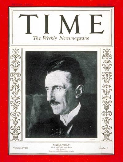 Time magazine, Volume 18 Issue 3, July 20, 1931 The cover shows Nikola Tesla.