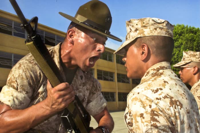 "This is your rifle! And...it better not ever touch the ground, or leave your _____-____ side or I personally will request to be sent wherever in the World...your ____-____ happens to land and bring your____-____ back for more training. Am I clear?"