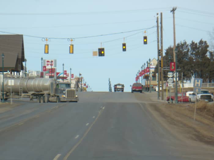 I never thought I would see the day - traffic lights coming into Watford City from Highway 85 South.