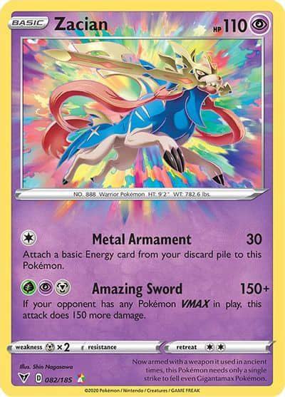 Zacian saw its debut in the Pokémon Sword and Shield Base Set, first appearing on promo cards released in 2019.