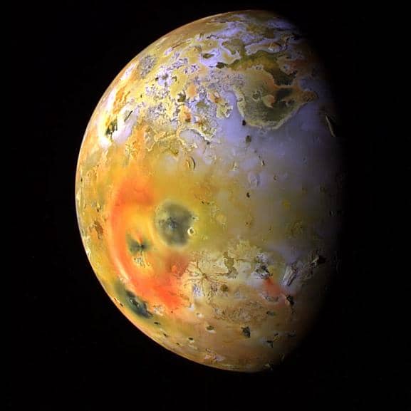 A world in turmoil - nowhere in the Solar System is more geologically active than Jupiter's innermost moon, Io (Galileo image)