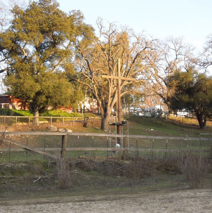 Mystery cross on east bank of Salinas River in Paso Robles can only be seen from the river