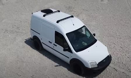 The converted camper van Gabby Petito and boyfriend Brian Laundrie were traveling cross-country in. Photo courtesy of YouTube.