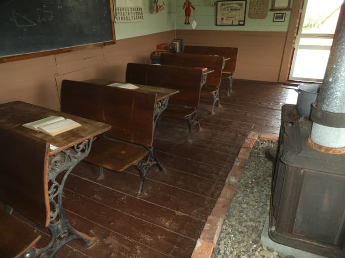 A photo I took at a historic schoolroom in northern Maine. This would have been from the same period as my father tells about or even earlier.