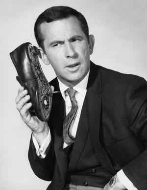 B.T. placing a call from his shoe phone - that jackalope will do anything to avoid long distance charges