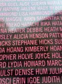 Wall of participants' names at the Nike Women's Marathon outside of Niketown, San Francisco
