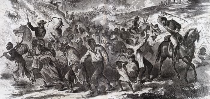 Confederates driving black people South