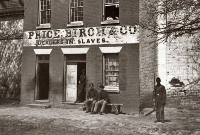Captured black people were sold in slave pens like this one in Alexandria, Virginia