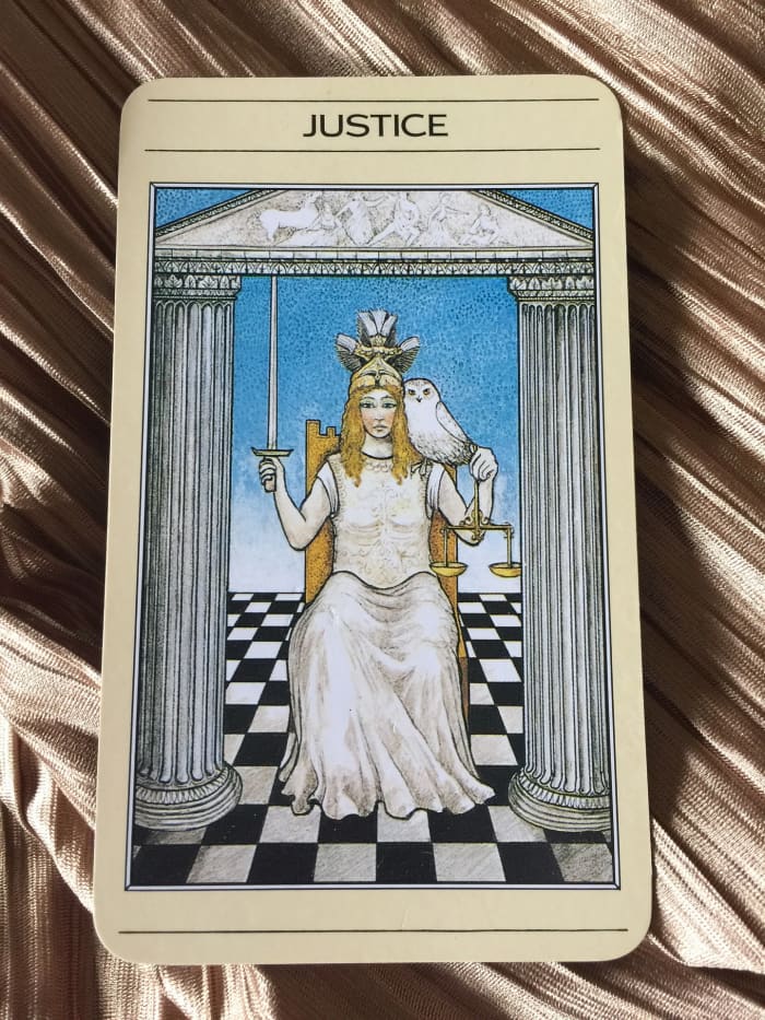 The Justice card doesn't play favorites. It seeks to bring people to the same page and favors equality. It recognizes the truth and gives back fairness.