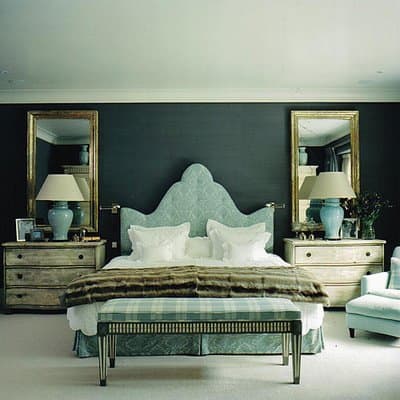 If you're looking for a soothing, sophisticated retreat consider this headboard. Make sure to use cool, calming colors and sumptuous fabric.