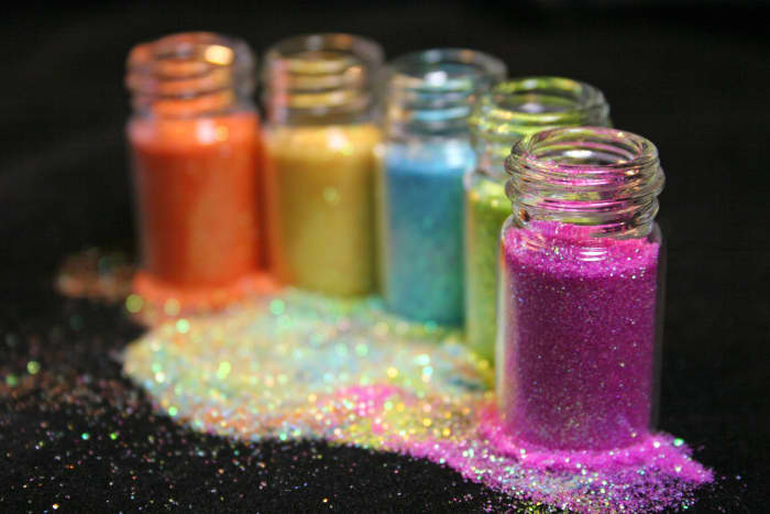 Glitter can be used in several papercrafts to add texture and dimension