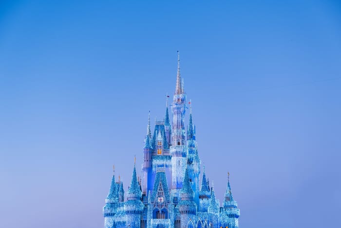 Cinderella's Castle in Walt Disney World, Florida. The silhouette of this well-known castle exists in quite a few shots in the game.