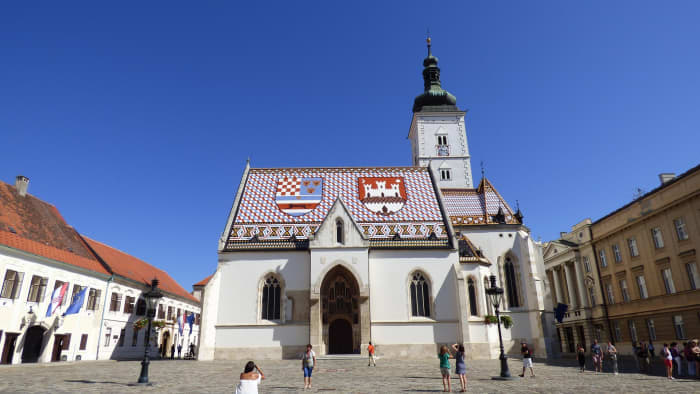 St. Mark's church, in Old Zagreb, Croatia, built in the 13th century.