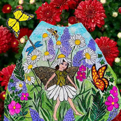 Even if you are someone who thinks "But I can't paint" don't worry, you can! I promise that if you follow the DIRECTIONS outlined below, you will be able to create a rock just like the one pictured here...