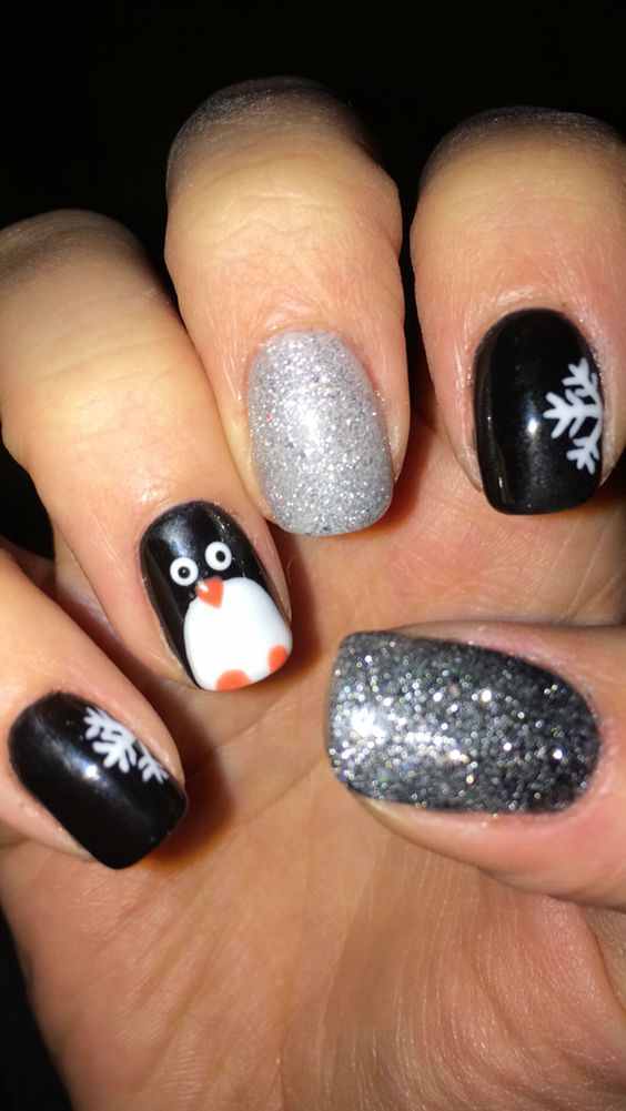 Penguins and snowflakes look adorable