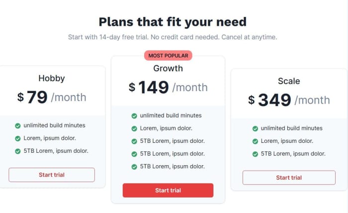 8 Best React Pricing Tables You Can Add to Your Site: The Ultimate List ...