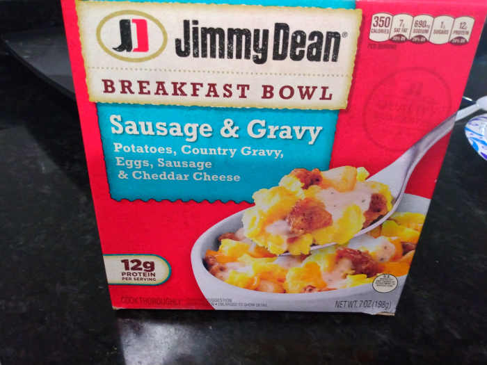 Review Jimmy Dean's Sausage and Gravy Breakfast Bowl Delishably