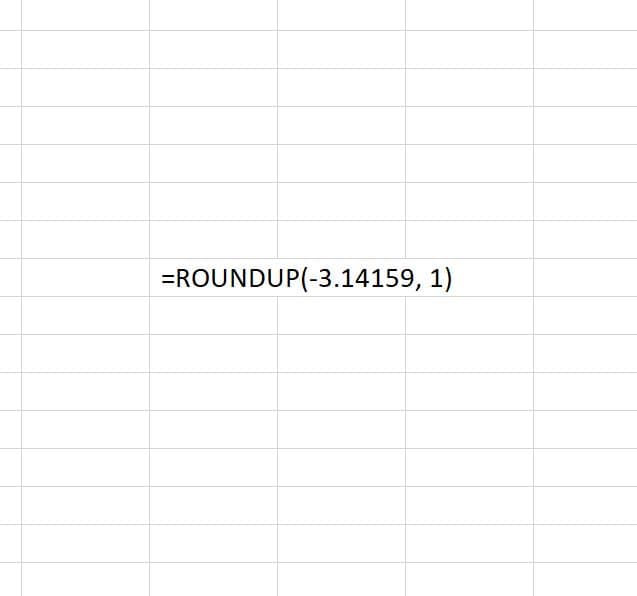 Here in the illustration the ROUNDUP function is used to round up a number to one decimal place value.