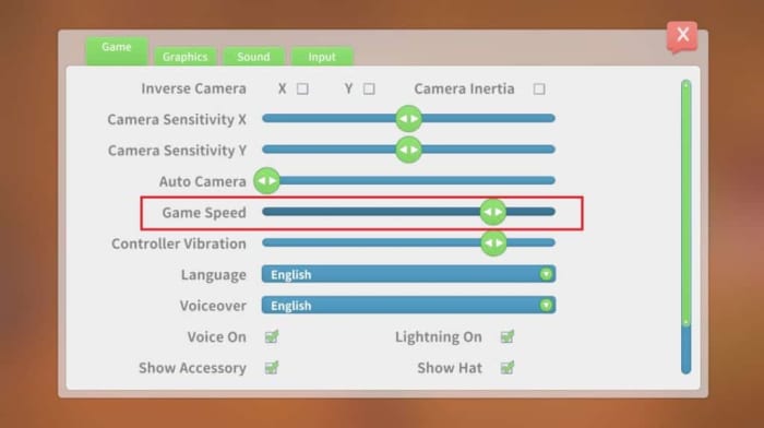 Game Speed is the option you want to change - and this should be in more games. Screenshot used with permission from original posters.