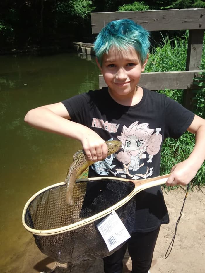 Lakes with stocked rainbow or brown trout are also wonder opportunities, especially if they are kids only, like this pond pictured.