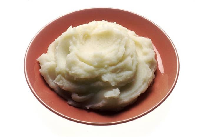 Mashed Potatoes-- true comfort foods, heavenly filling starch. Apparently when my mother was 2 people would gather around to watch her eat mashed potatoes... she was "such a good eater" (and obese most of her life).