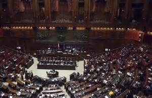 House of parliament as the former prime minister Matteo Renzi was talking at one of the meetings. This house has 630 elected from the public. but not everybody is present at this meeting