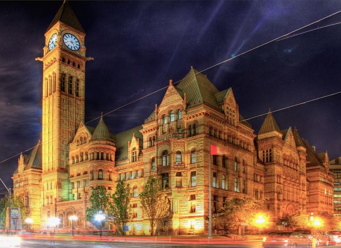 Old Toronto City Hall. Toronto has hundreds of national and provincial historic sites to visit.