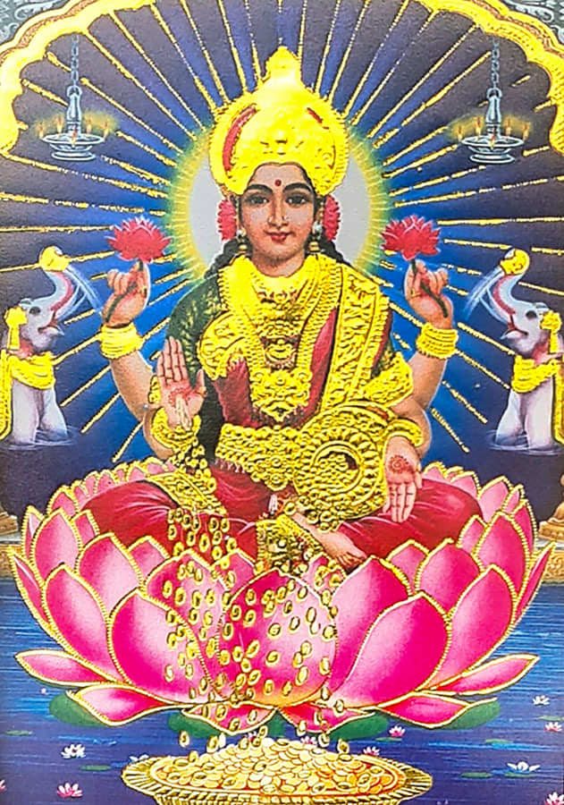 As Lakshmi represents not just financial wealth but also good fortune and beauty, she is widely worshiped at home by Hindus.