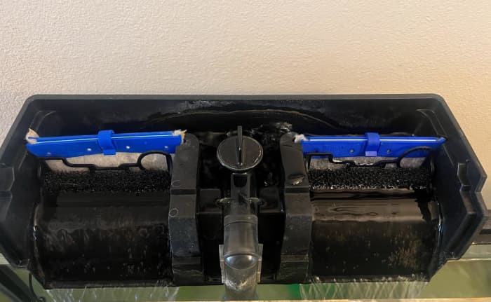 I only ever change one filter cartridge at a time. This filter is nice because it also has sponges that hold on to the good bacteria so I don't have to be nervous about switching cartridges.