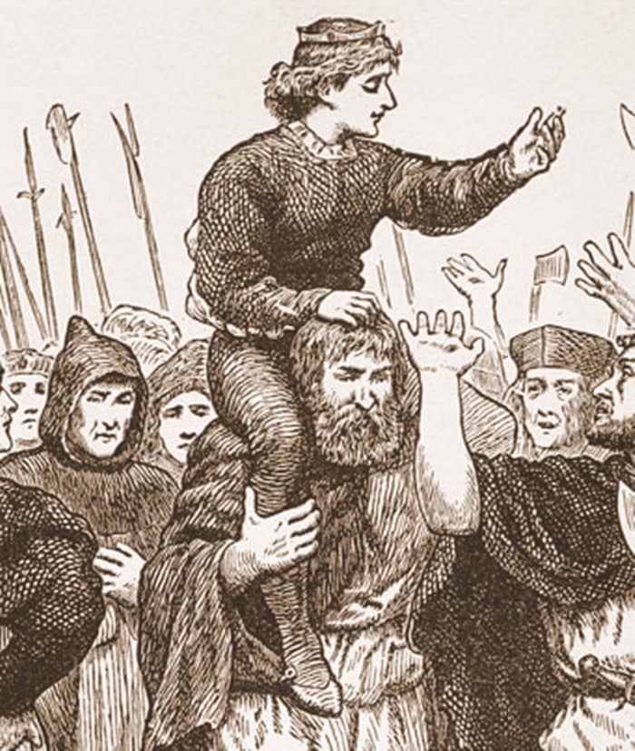 Lambert Simnel, pretender to the English throne, leader of a rebellion in 1487 and not the royal figures he claimed to be.