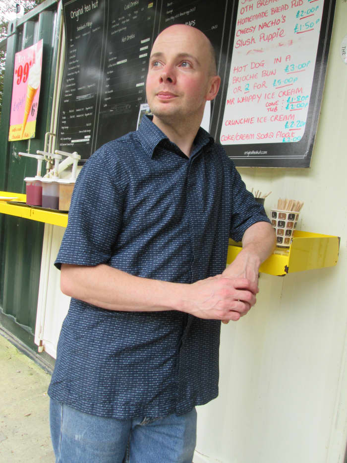 Here's Brad, by the way, heir to a tradition... Caught him in mid-conversation - looks like I put him off his stride, let's go see some bikes - quick!