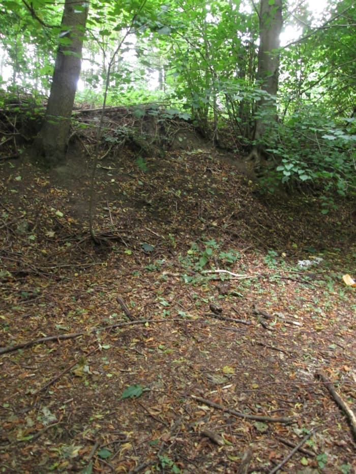 You get an idea of the height of the embankment from here (north-east side of the site)