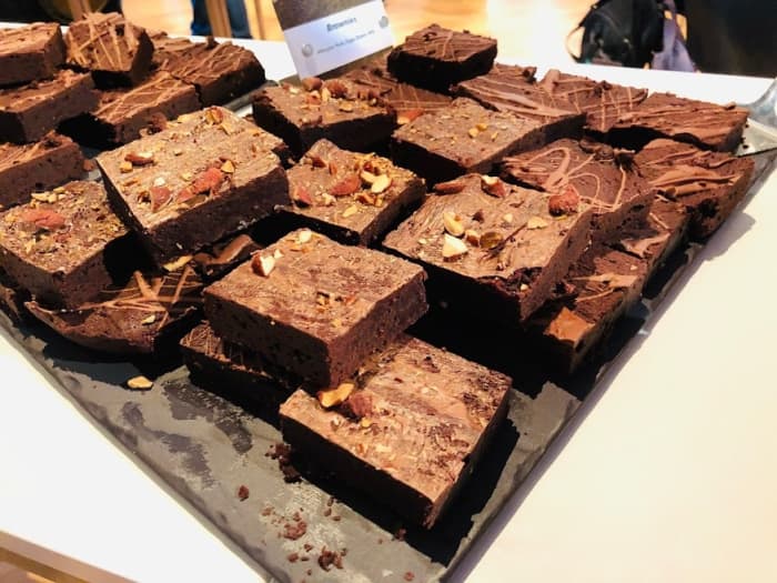 These delicious chocolate brownies are perfect for people, while a dog should surely never eat them.