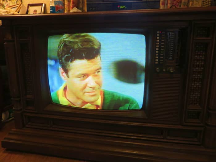 Professor John Robinson, Striking a Pose on the Curtis Mathes Color Console Model H2508ME. Portrayed by Guy Williams