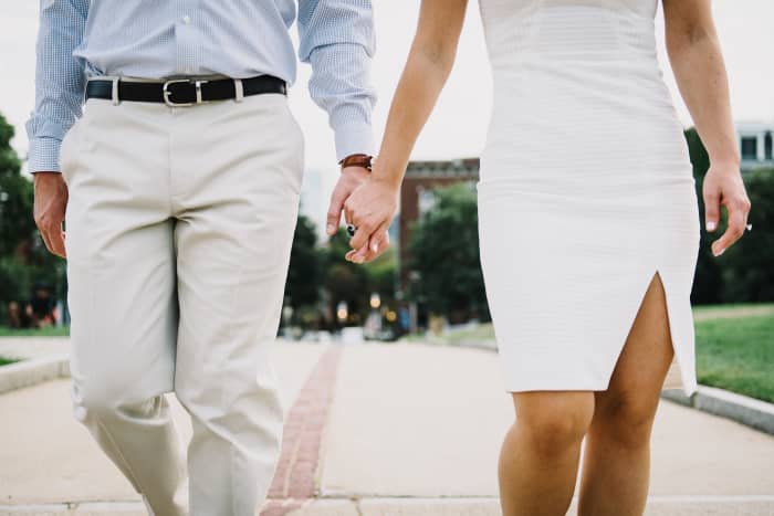 Couples holding hands.