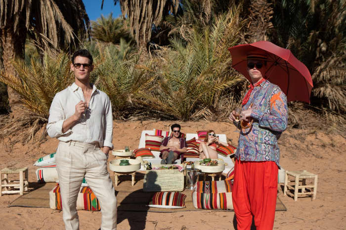 Matt Smith (left) and Caleb Landry Jones (right) as Richard Galloway and Dally Margolis in, "The Forgiven."