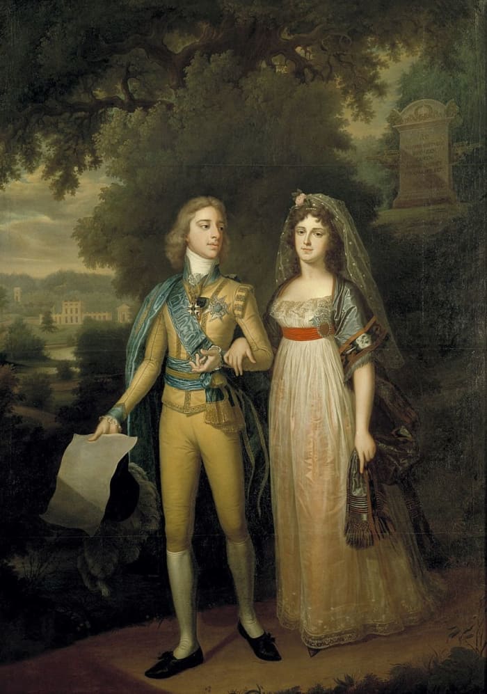 Princess Cecilia's parents King Gustaf IV Adolf of Sweden and his consort Frederica of Baden.