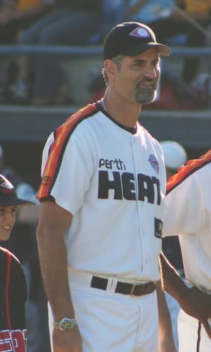 Graeme Lloyd is seen with the Perth Heat in 2009, several years after his MLB career ended.