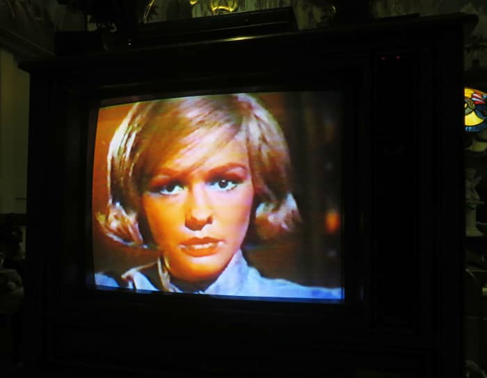 Judi Meredith as Laura James she was a Crew member on the Spaceship on the Curtis Mathes Color Television B2610RC. She was the one who ended the nightmare of the Queen of Blood.