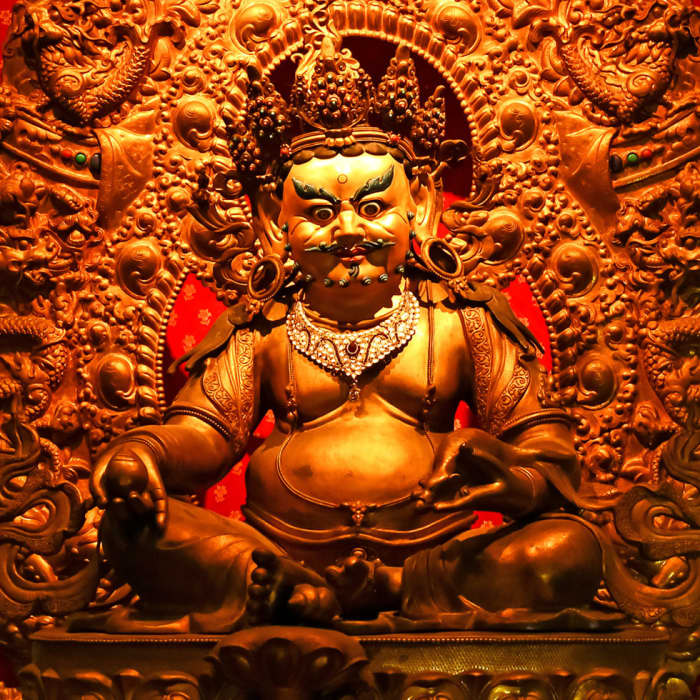 Kubera as the Yellow Jambhala. In Tibetan Buddhism, the Yellow Jambhala is regarded as the most powerful of the wealth gods and can remove poverty from all realms.