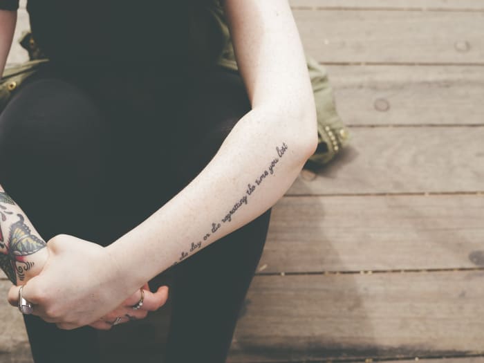 "Seize the day or die regretting the time you lost" from the song "Seize the Day" by Avenged Sevenfold
