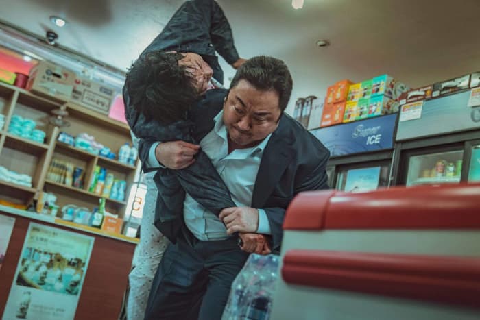 Ma Dong-Seok (also known as Don Lee) as the beast cop Ma Seok-do in, "The Roundup."