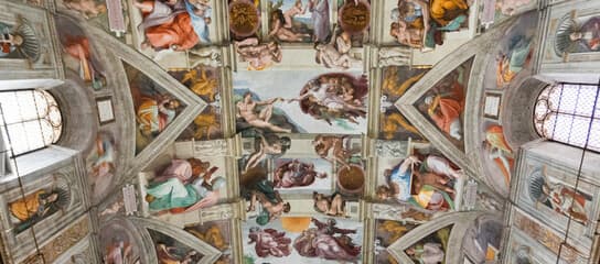 Interior of the Sistine Chapel painted by Michelangelo in Vatican City