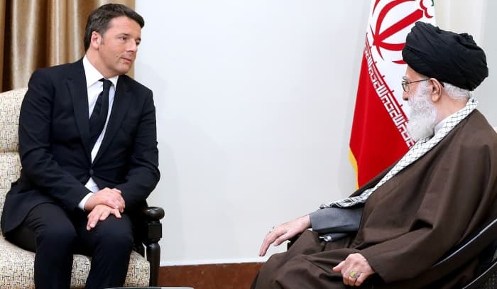 Western leaders rarely meet their Iranian counterparts. Here, Italy's prime minister meets with Iranian leader, Ali Khamenei.