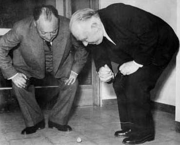 Patients Pauli and Bohr at the Copenhagen Loony Asylum undergoing therapy. They are spinning a top to figure out how to reply to the EPR thought experiment proposed by Einstein, Podolsky and Rosen in 1935.