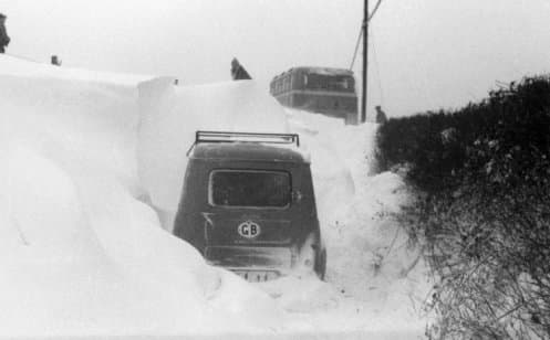 Stuck fast in the snow. We're not used to this kind of weather in Yorkshire, not like the Alps or Canada or wherever...